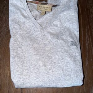 Burberry Gray V-Neck Men's Tshirt